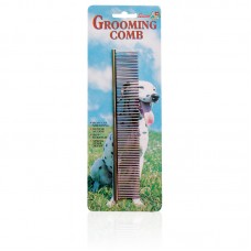 DOG STEEL COMB,CHROME PLATED,COMB FINE 66PINS,190mm,PINS:27mm(COARSE),27mm(FINE) 288pcs/outer