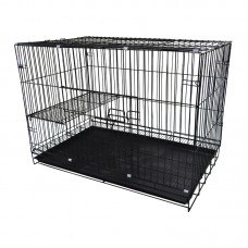 PEPETS - DOG CAGE w/PLATFORM 92cmLx56cmWx65cmH - BLACK 1pc/outer