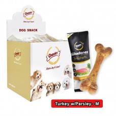 GNAWLERS WISEBONES TURKEY w/PARSLEY - MEDIUM 24pcs/box, 3boxes/outer