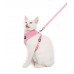 DOGLEMI MESH CAT HARNESS & LEASH SET -BLACK, PINK 1pc/pkt  