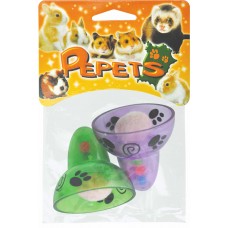 PEPETS CAT BALL WITH BEADS 5.3cmH x 4.7cmDia 2pcs/pkt, 12pkts/bag, 144pkts/outer 