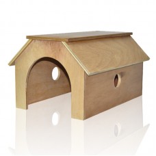 RABBIT WOOD HIDE AWAY - FLAT  ROOF 12"L X 8"W X 8"H Loose packing 