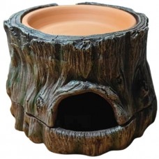 TREE STUMP FEEDING HIDEOUT W/BASE 15.2cmLx16.2cmWx8.9cmH 1pc/box 