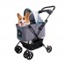 IBIYAYA EASY STROLLING PET BUGGY - SIMPLE GRAY Cabin:50cmLx33cmWx52cmH Stroller:87cmLx49cmWx96cmH 