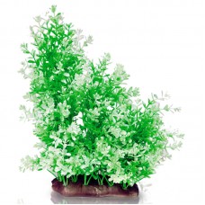 PLASTIC PLANT 11''H GREEN WHITE 1pc/pkt