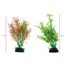 2PCS PLASTIC PLANT 13.5cmH/14.5cmH 2pcs/card, 108cards/outer