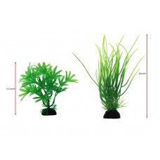 2PCS PLASTIC PLANT 13.5cmH/16cmH 2pcs/card, 48cards/outer